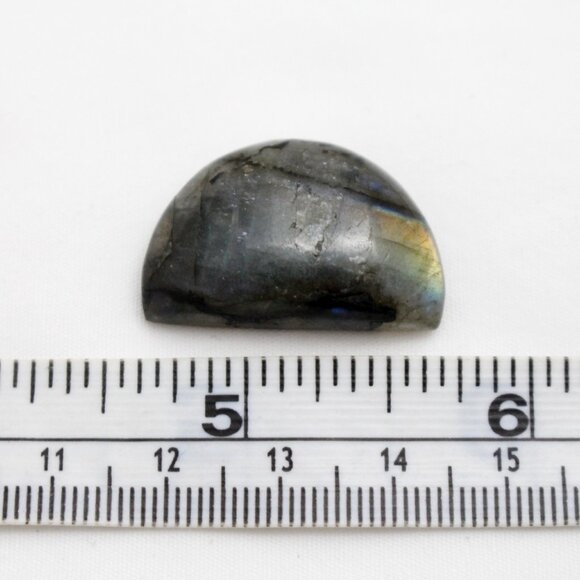 Labradorite Crystal 1/2 Moon Cabochon - Picture 12 of 13